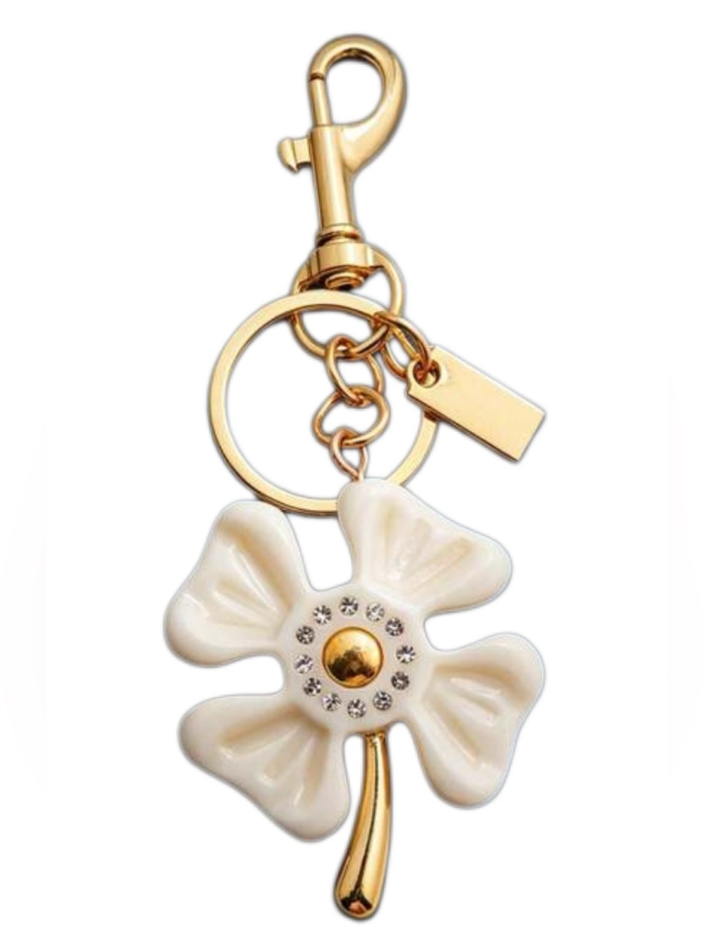 Gold-tone Flower Keychain Charm